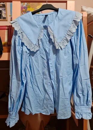 Camicia con collo a pizzo , marke: S-Line, zustand: Zufriedenstellend, größe: S / 36 / 8, 4,00 €, 4,90 € inklusive Vinted-Käuferschutz