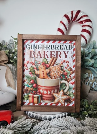 Cadre sign farmhouse en bois gingerbread bakery décoration saisonnière de Noël, marque: le comptoir farmhouse, état: Très bon état, 15,00 €, 16,45 € Protection acheteurs (Pro) incluse