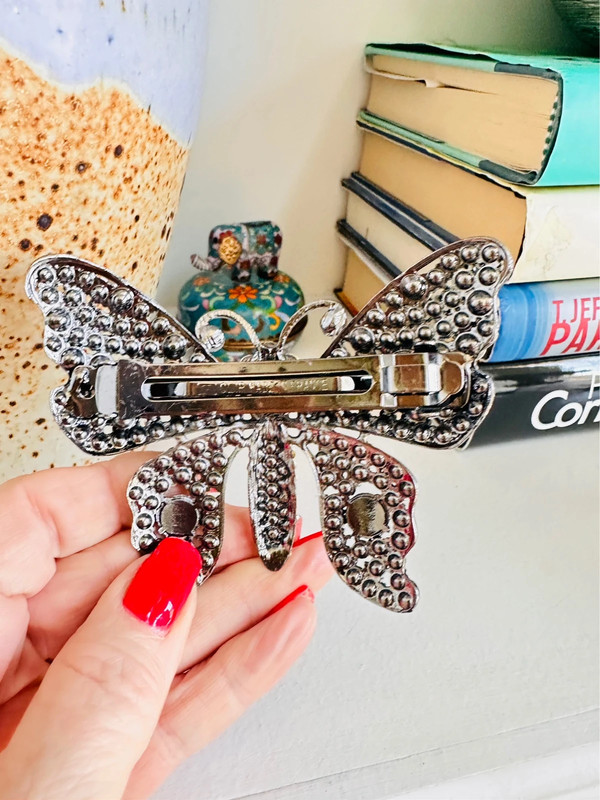 Large butterfly crystal barrette 3