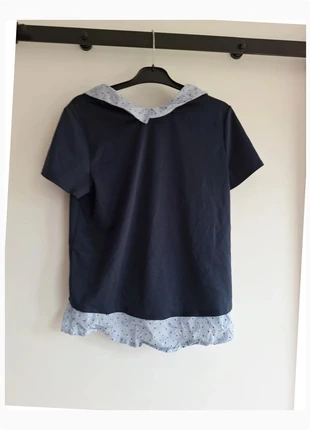 434. Blouse bleu marine col contrastant Camaïeu L, marque: Camaïeu, état: Très bon état, taille: L / 40 / 12, 5,00 €, 5,95 € Protection acheteurs (Pro) incluse