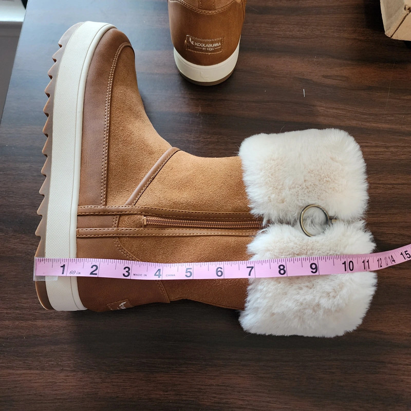 Koolaburra by UGG Women's Suede & Faux Fur Boots Zippeder Chestnut Size 10 3