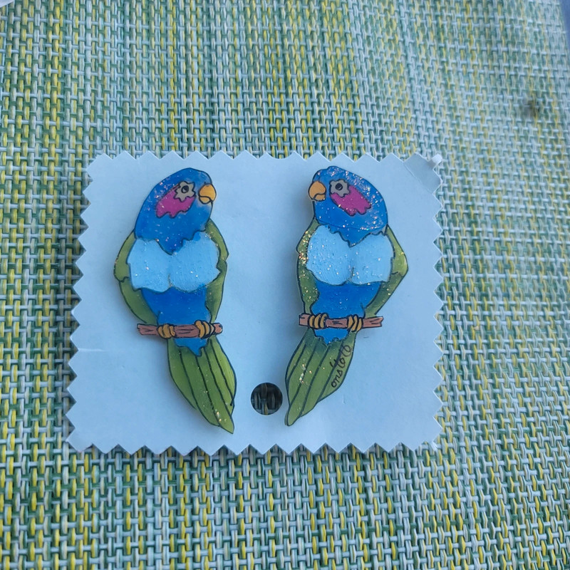Parrot Earrings Handmade 1