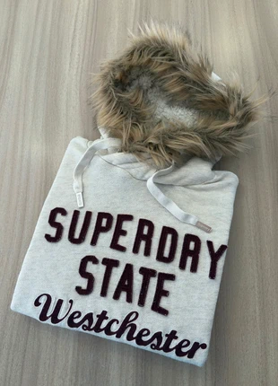 Sweat Superdry Sartorial à capuche – Couleur beige – Taille XS, merk: Superdry, staat: Heel goed, maat: XS / 34 / 6, € 19,90, € 21,60 inclusief Kopersbescherming Pro