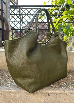 💼 Grand Sac à Main - Format A4 - Cuir Grainé Kaki - Made in Italy 🇮🇹, marke: The Genuine Leather, zustand: Sehr gut, 79,99 €, 84,69 € beinhaltet Vinted-Käuferschutz Pro