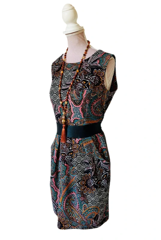 🧡🍁Robe vintage italien S/M folk romantique motif cachemire ethnic chic paisley dress 🍁🧡 - photo numéro 6