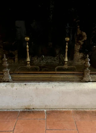 Garniture de cheminée en bronze XIXe siècle, merk: barre de cheminée bronze XIXe siècle, staat: Goed, € 75,00, € 79,45 inclusief Kopersbescherming Pro