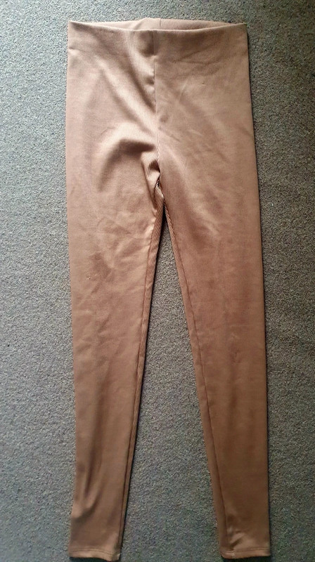 Ribbed nude / skin colour leggings H&M size S