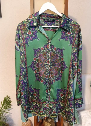 Camisa etnica fluida Zara, marque: Zara, état: Neuf sans étiquette, taille: L / 40 / 12, 20,00 €, 21,70 € Protection acheteurs incluse