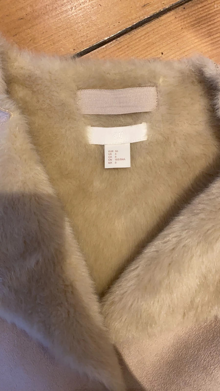 Cream fur sale coat h&m