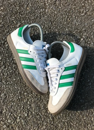 Basket Adidas Samba Blanc et Vert Vintage OG, marke: adidas, zustand: Sehr gut, größe: 36.5, 60,00 €, 63,70 € inklusive Vinted-Käuferschutz