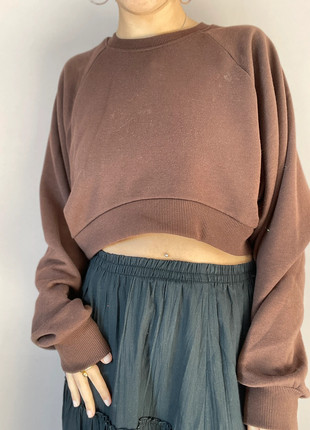 Sweat castanha cropped, marque: Pull & Bear, état: Très bon état, taille: S / 36 / 8, 3,00 €, 3,85 € Protection acheteurs incluse