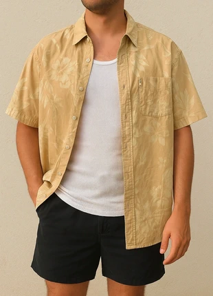 Chemise Hawaïenne Vintage 2XL 100% Coton Sable Motif Floral Beige, merk: Vintage Dressing, staat: Heel goed, maat: XXL, € 8,00, € 9,10 inclusief Kopersbescherming