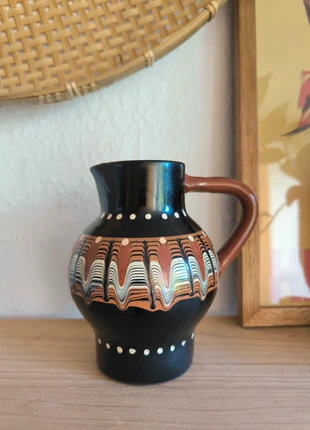 Handbemalter Krug, schwarz/weiß, Balkan-Keramik, marque: Handmade, état: Très bon état, 15,00 €, 16,45 € Protection acheteurs incluse