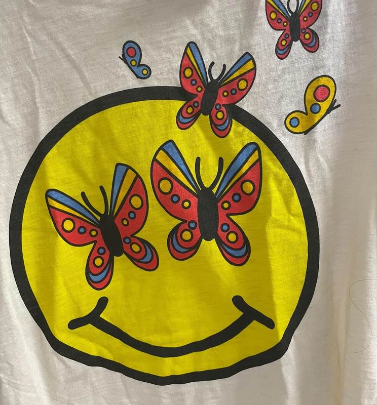 New With Tags Chaser Smiley Butterfly Shirt XS 2