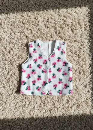 Gilet blanc à fleurs roses vintage, marque: NeonPearl, état: Très bon état, taille: S / 36 / 8, 42,99 €, 45,84 € Protection acheteurs incluse