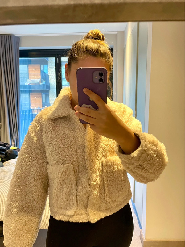 Abercrombie Fitch Cream teddybear fleece jacket Vinted