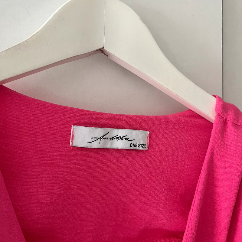 Roze blouse Ambika met strik 3