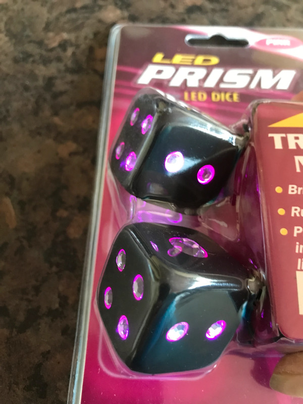 Light Up Car Dice By Ring