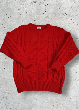 Pull Cable Knit style Aran irlandais Traditionnel Laine Rouge - Taille M Homme -1759, marke: Vintage Dressing, zustand: Sehr gut, größe: M, 34,90 €, 37,35 € inklusive Vinted-Käuferschutz