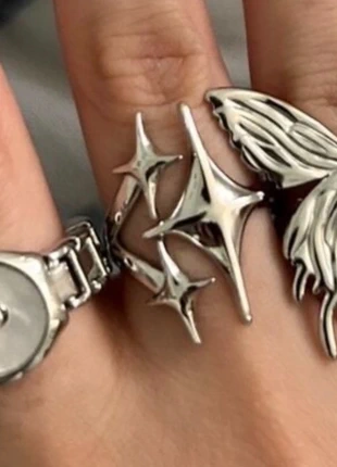 Bague argentée étoiles, brand: CHROME, condition: Very good, size: Adjustable, €9.99, €11.19 includes Buyer Protection