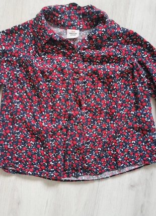 Tape à l’œil – Chemise fille 6 ans bleu marine fleurie manches longues, brand: Tape à l'œil, condition: Good, size: 6 years / 116 cm, €1.50, €2.28 includes Buyer Protection