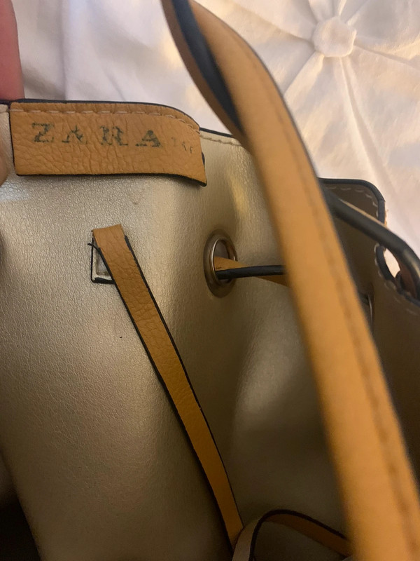 Zara Mustard drawstring Bag with long and short