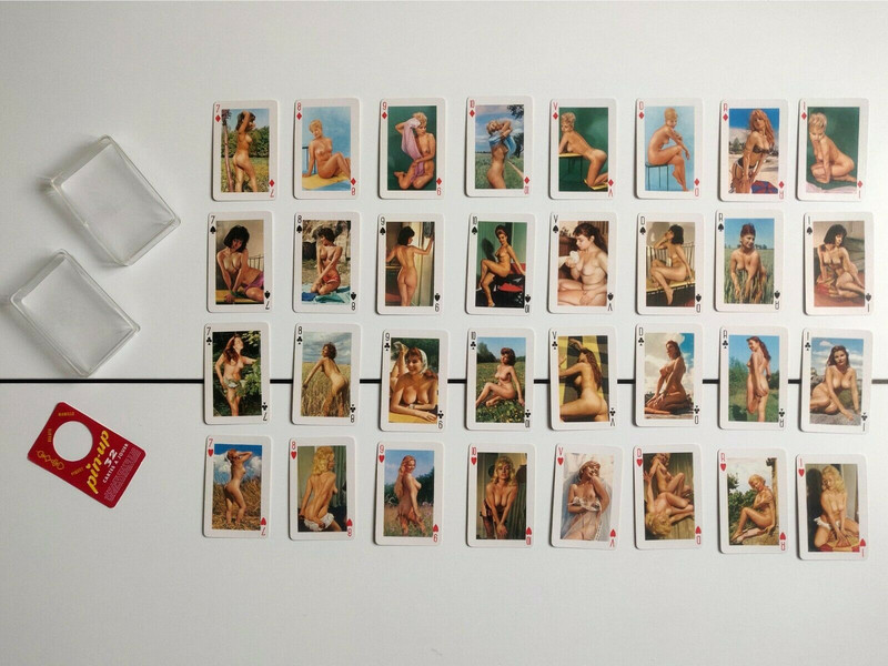 Vtg Juego de 32 cartas eróticas HERON Curiosa desnudo jugando a las cartas  eróticas