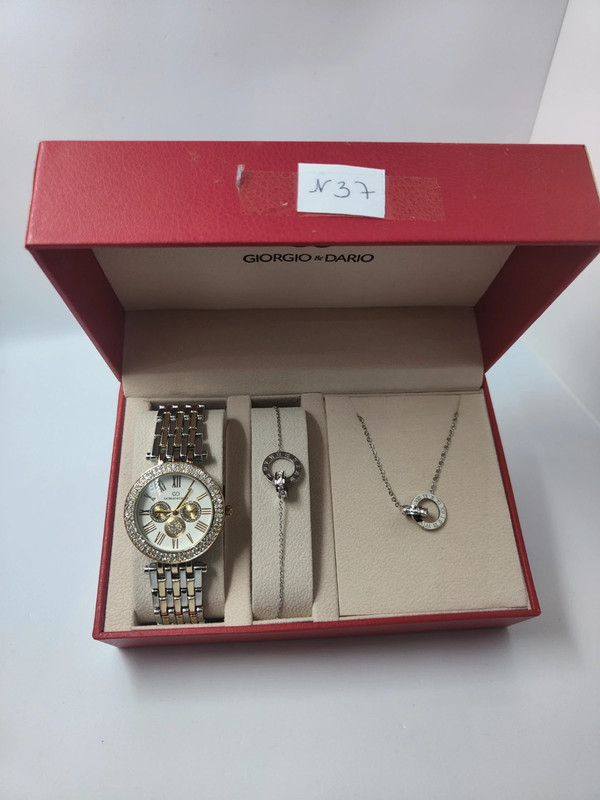 Coffret montre femme avec collier et bracelet en acier inoxydable 2