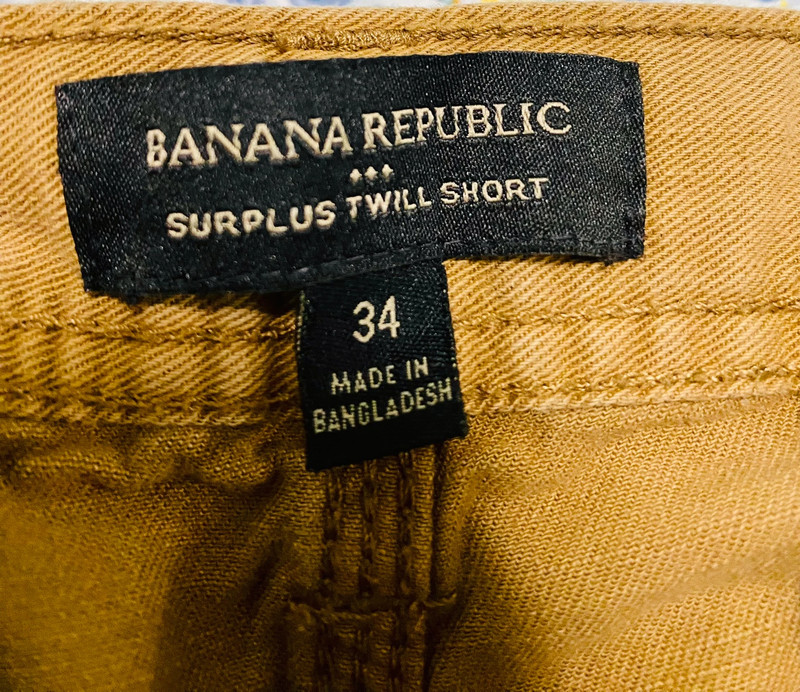 Banana Republic Men's 34 Surplus Twill Khaki Shorts RN 54023