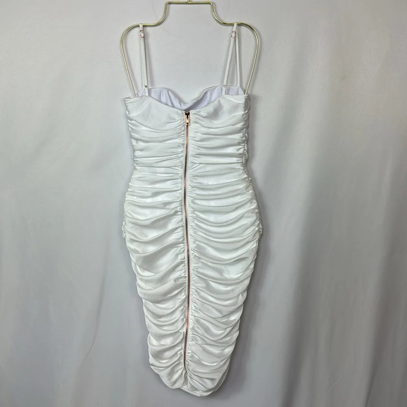 Nookie X Revolve Cooper Ruched Midi Dress White Size Xs 4