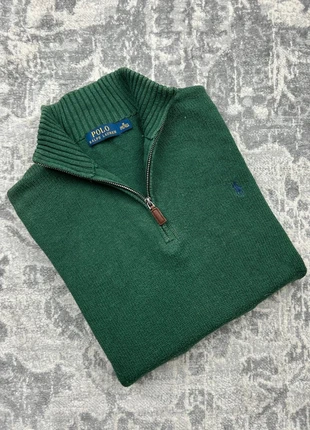 Pull Col Camionneur / Quarter Zip RL / Ralph Lauren Vert Foncé Taille M - Logo Bleu Brodé, brand: Ralph Lauren, condition: Very good, size: M, €55.00, €58.45 includes Buyer Protection Pro