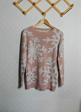 Next rose and white snow with glitter effects Christmas jumper size 12, brand: Next, condition: Good, size: M / UK 12-14, £5.60, £6.58 includes Buyer Protection Pro