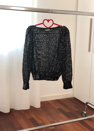 Maglia nera con pailettes, condizioni: Ottime, taglia: M / IT 42 / EU 38, €8.00, €9.10 include la Protezione acquisti