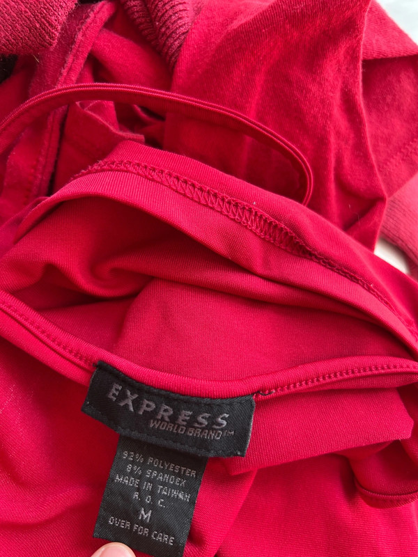 Express Red Tank Top V neck 3