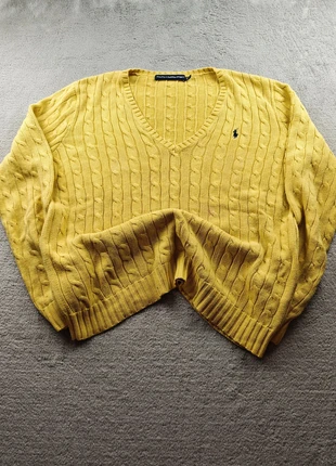 Pull Ralph Lauren Sport jaune col V torsadé – 100% coton – Taille XL femme, marque: Ralph Lauren, état: Très bon état, taille: XL / 42 / 14, 38,99 €, 41,64 € Protection acheteurs incluse