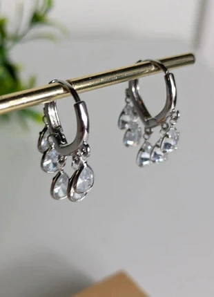 Silver Crystal Teardrop Hoops, brand: NO LABEL, condition: New without tags, £9.00, £10.15 includes Buyer Protection Pro