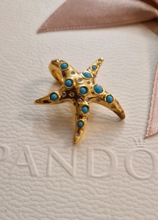 Pandora Ale met 14k gold plated turquoise large starfish charm, brand: Pandora, condition: Very good, £16.00, £17.50 includes Buyer Protection