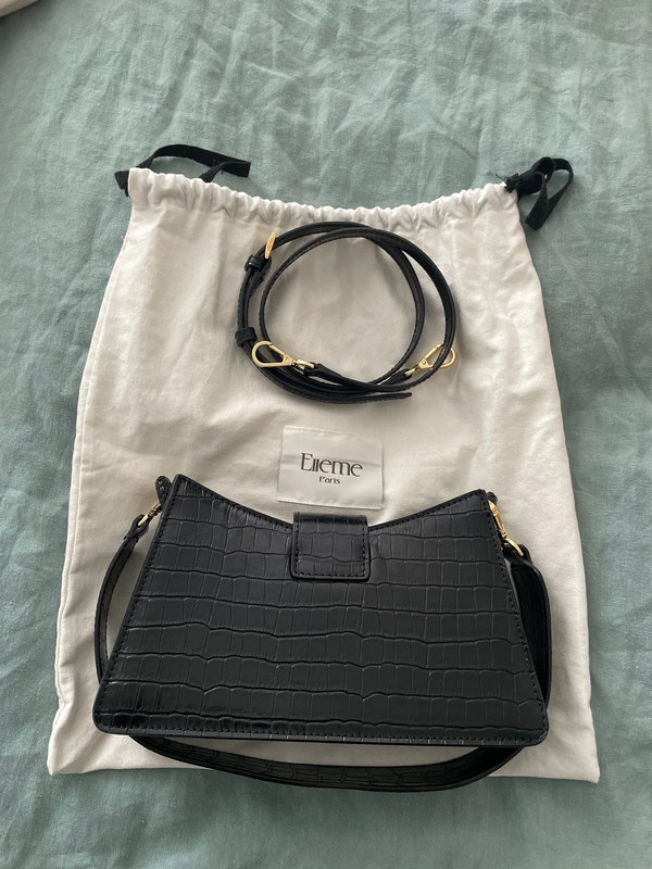 Elleme Black mock croc baguette bag Vinted