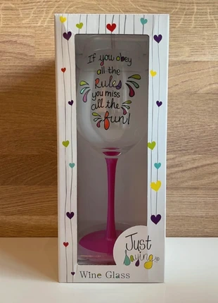 Pink Stemmed Wine Glass If You Obey All The Rules, brand: Just Saying, condition: New with tags, £5.00, £5.95 includes Buyer Protection