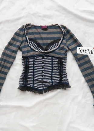 cardigan a rayure avec details dentelle, brand: Vintage Dressing, condition: Good, size: M / 38 / 10, €69.00, €73.15 includes Buyer Protection Pro