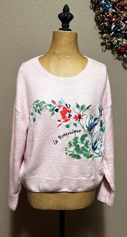 L.O.G.G Label of Graded Goods Medium H&M Pink Embroidered Sweater 1