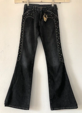 Jeans Goth Girl con Borchie / Lorinda Kast, marke: y2k, zustand: Neu, mit Etikett, größe: XXS / 32 / 4, 50,00 €, 53,20 € inklusive Vinted-Käuferschutz