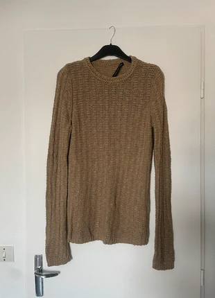 Pull homme en maille beige marron col rond 92% coton Zara Man S, brand: Zara, condition: Very good, size: S, €10.00, €11.20 includes Buyer Protection