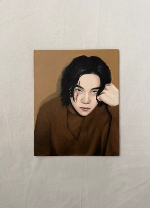 Hand-Painted Oil Portrait on Canvas – Inspired by Suga (BTS), marque: BTS, état: Neuf sans étiquette, 58,00 €, 61,60 € Protection acheteurs incluse