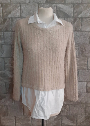 Jersey de Punto Camisero Beige y Blanco, état: Très bon état, taille: M / 38 / 10, 16,00 €, 17,50 € Protection acheteurs incluse