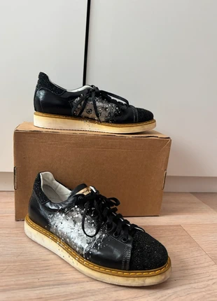 NoClaim Italy Unisex Sneakers – Black Gold Silver Paint Splatter (Size 40, NEW Limited Edition), merk: NoClaim, staat: Nieuw zonder prijskaartje, maat: 40, € 95,00, € 100,45 inclusief Kopersbescherming