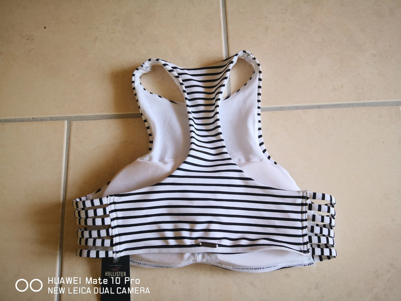 Tankini Hollister Gr. S Gr. 36 weiß schwarz gestreift Gr. 75 A bis 75 B 2