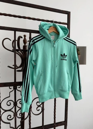 Adidas originals women firebird hoodie jacket turquoise and black vintage, merk: adidas, staat: Heel goed, maat: M / 38 / 10, € 30,00, € 32,20 inclusief Kopersbescherming