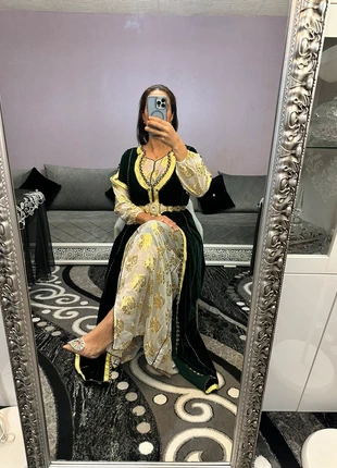 Caftan marocain vert doré, staat: Nieuw zonder prijskaartje, maat: L / 40 / 12, € 95,00, € 100,45 inclusief Kopersbescherming