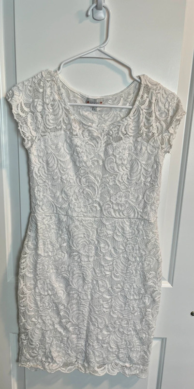 Women’s Large Ci Sono White Lace Dress 1